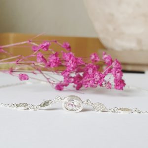 Besonderes Silbercollier mit Morganit aus Münchberg